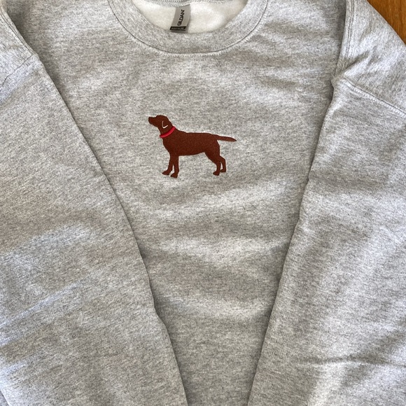 Chocolate lab Embroidered Sweatshirt - Picture 2 of 3
